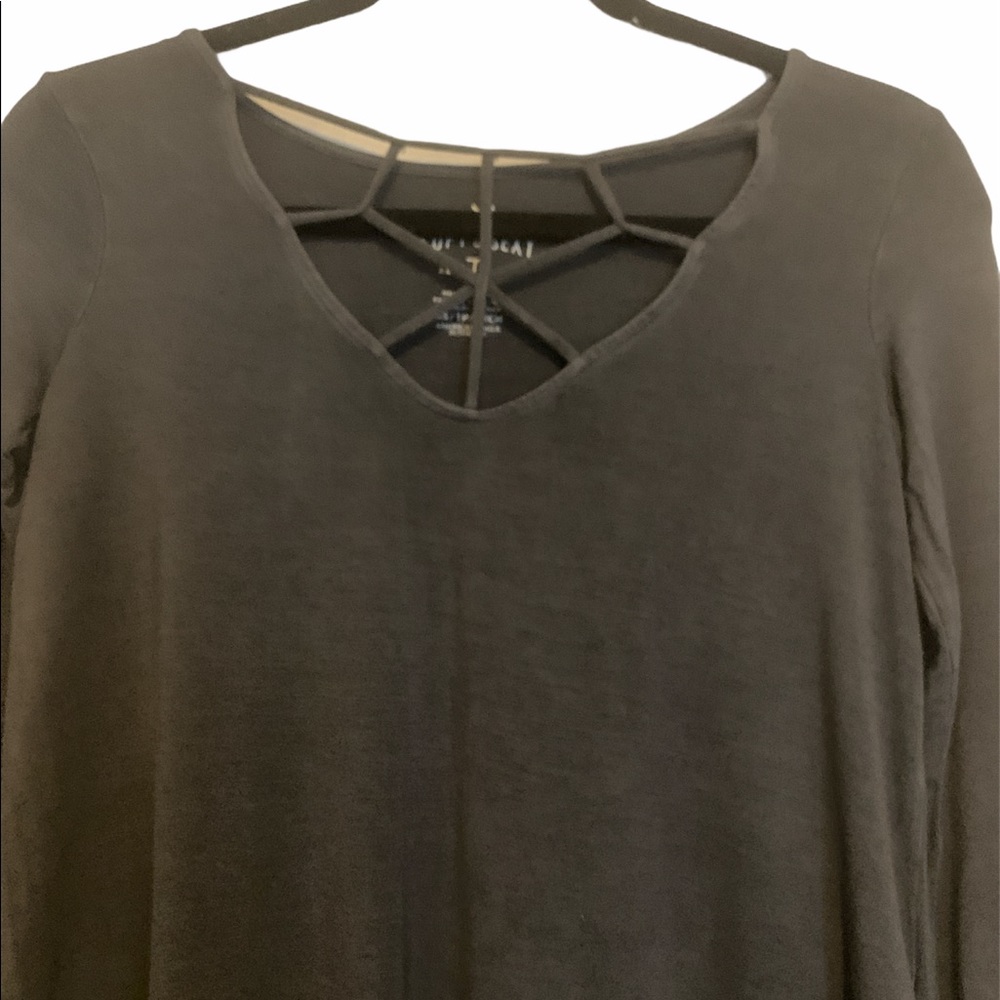 AEO Soft & Sexy Cage Front T-Shirt , Gray XS - Picture 3 of 10